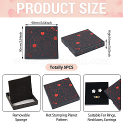 5Pcs Hot Stamping Planet Cardboard Jewelry Packaging Boxes&nbsp;CON-TA0001-44E