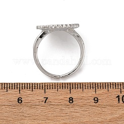 Brass Micro Pave Cubic Zirconia Cuff Rings&nbsp;RJEW-D323-04P