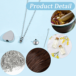 Stainless Steel Heart Cinerary Casket Pendant Necklaces&nbsp;DIY-CN0003-41P