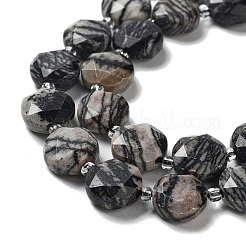 Natural Black Silk Stone/Netstone Beads Strands&nbsp;G-NH0004-037