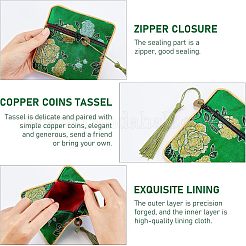 14Pcs 14 Colors Chinese Brocade Tassel Zipper Jewelry Bag Gift Pouch&nbsp;ABAG-NB0001-21