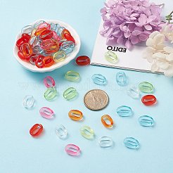 490Pcs 7 colors Transparent Acrylic Linking Rings&nbsp;TACR-PH0001-24