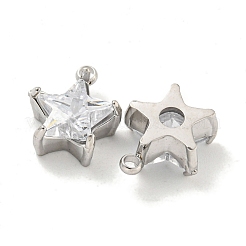 304 Stainless Steel Cubic Zirconia Pendants&nbsp;STAS-L278-008P