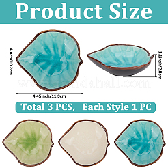 3Pcs 3 Colors Ceramic Dipping Bowls&nbsp;AJEW-CP0009-67