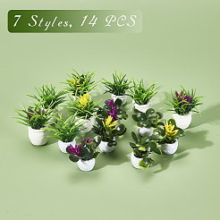 14Pcs 7 Styles Plastic Mini Bonsai Display Decorations&nbsp;DJEW-GA0001-11