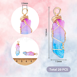 20Pcs Natural Dyed Quartz Pointed Pendants&nbsp;FIND-HY0001-28