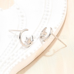 925 Sterling Silver Stud Earrings&nbsp;EJEW-P305-01E-P