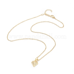 Brass Micro Pave Clear Cubic Zirconia Pendant Necklaces&nbsp;NJEW-F281-04