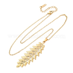 304 Stainless Steel Leaf Pendant Necklaces&nbsp;NJEW-H059-29B-G