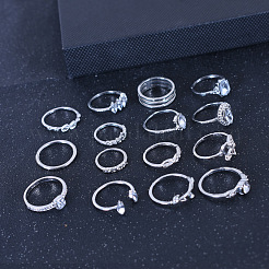 Alloy and Crystal Rhinestone Cuff Rings & Finger Rings&nbsp;FS-WG2C342-01