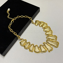 Vintage Alloy Textured Geometric Bib Necklaces for Women&nbsp;WGEA312-01