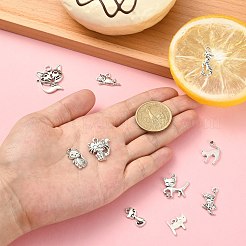 100Pcs 10 Styles Tibetan Style Alloy Charms&nbsp;TIBEP-CJ0003-17