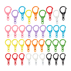 36Pcs 9 Colors Spray Painted Zinc Alloy Keychain Swivel Clasps&nbsp;FIND-PH0027-08