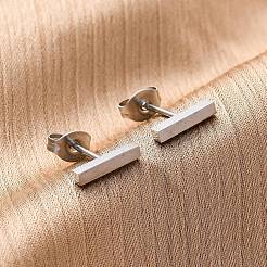 Tarnish Resistant Cuboid 304 Stainless Steel Stud Crawler Earrings&nbsp;EJEW-O052-45P