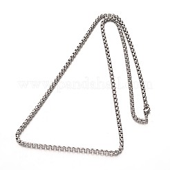 Tarnish Resistant 304 Stainless Steel Box Chain Necklaces&nbsp;NJEW-M124-08P
