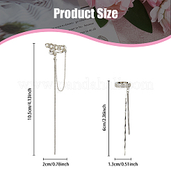 4Pcs 3 Style Plastic Imitation Pearl Cuff Earrings with Crystal Rhinestone&nbsp;EJEW-FI0001-30