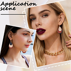 2 Pairs 2 Colors Bohemian PU Leather Teardrop Dangle Earrings&nbsp;EJEW-CL0001-04