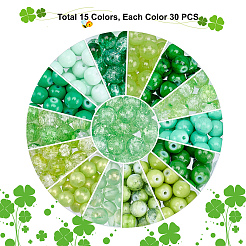 450pcs 15 Style Glass Beads&nbsp;GLAA-PH0001-54