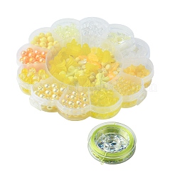 DIY Round Bowknot Flower Acrylic Beads Bracelets Jewelry Kits&nbsp;DIY-FS0006-27