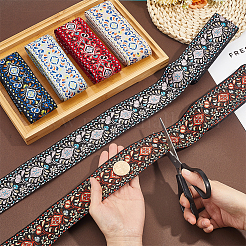 12 Yards 6 Colors Ethnic Style Polyester Ribbons&nbsp;OCOR-ME0001-86