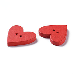 2-Hole Spray Painted Wood Buttons&nbsp;X-WOOD-S055-48