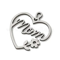 Mother's Day Hollow 201 Stainless Steel Pendants&nbsp;X-STAS-B136-06P