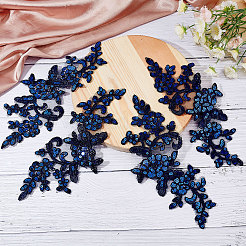 4 Pairs Leaves Polyster Embroidery Ornaments Accessories&nbsp;DIY-GF0005-69D