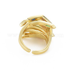 Hug Hand Fingers Cubic Zirconia Cuff Ring&nbsp;RJEW-T016-35G-01