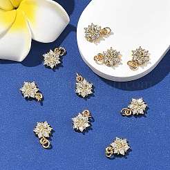SHEGRACE Brass Micro Pave Clear Cubic Zirconia Pendants&nbsp;XGRQ2O274-452G