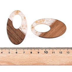 Transparent Resin and Walnut Wood Pendants&nbsp;RESI-T057-02N