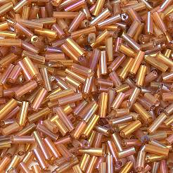 AB Color Plated Glass Bugle Beads&nbsp;X-SEED-R012-162C