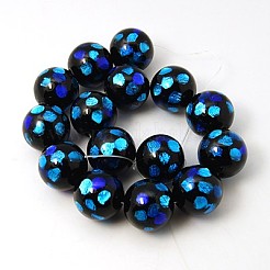 Handmade Silver Foil Glass Beads Strands&nbsp;FOIL-G023-12mm-01