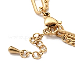 Shell Shape and Round Ball Charm Multi-strand Bracelet&nbsp;BJEW-G639-20G