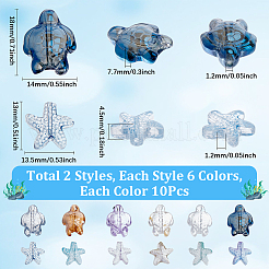 120Pcs 12 Styles Transparent Glass Beads&nbsp;GLAA-SC0002-54