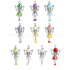 30Pcs 10 Styles Handmade Glass Pearl Beads Pendants&nbsp;PALLOY-CJD00004