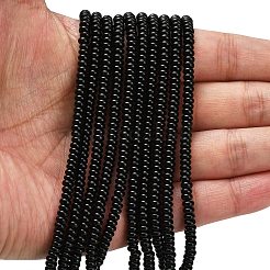 Natural Black Onyx Beads Strands&nbsp;X-G-L635-A01-4x2mm-01