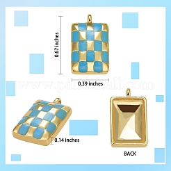 8Pcs 4 Colors Rack Plating Brass Enamel Pendants&nbsp;KK-SZ0006-08