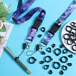 2Pcs 2 Style Polyester Ribbon Card Holder Lanyard&nbsp;DIY-GF0008-33