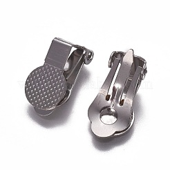 Tarnish Resistant 316 Surgical Stainless Steel Clip-on Earring Findings&nbsp;KK-F785-03P
