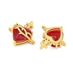 Brass Pave Cubic Zirconia Connector Charms&nbsp;CU-CBA3D67-01G