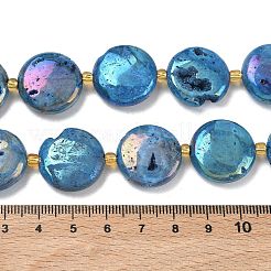 Electroplated Natural Druzy Geode Crystal Beads Strands&nbsp;G-G459-04J