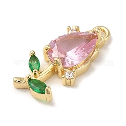 Brass Pave Clear Cubic Zirconia Pendants&nbsp;KK-G499-12G