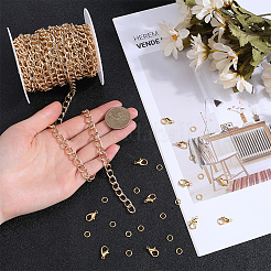 DIY Aluminium Curb Chains Bracelet Necklace Making Kit&nbsp;DIY-SP0001-13A-G