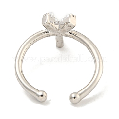 Rack Plating Brass Open Cuff Rings for Women&nbsp;RJEW-F162-01P-Y