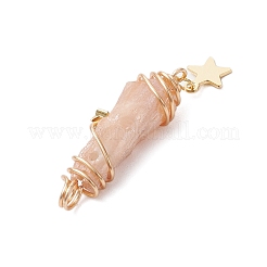 3Pcs 3 Styles Electroplated Natural Quartz Crystal Nuggets Copper Wire Wrapped Pendants&nbsp;PALLOY-JF03126