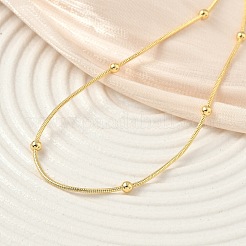 1.2MM Brass Ball Round Snake Chain Necklaces for Women Men&nbsp;NJEW-F350-03G