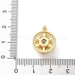 Brass Micro Pave Clear Cubic Zirconia Pendants&nbsp;ZIRC-D276-01G-F