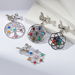 4Pcs 4 Styles Bowknot Brass Brooches&nbsp;JEWB-FH00036
