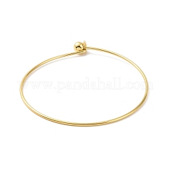 Screw End Ball 304 Stainless Steel Wire Bangle&nbsp;BJEW-F435-01G