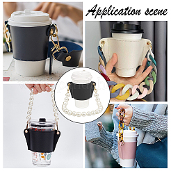 PU Leather Heat Resistant Reusable Cup Sleeve&nbsp;AJEW-WH0326-38D